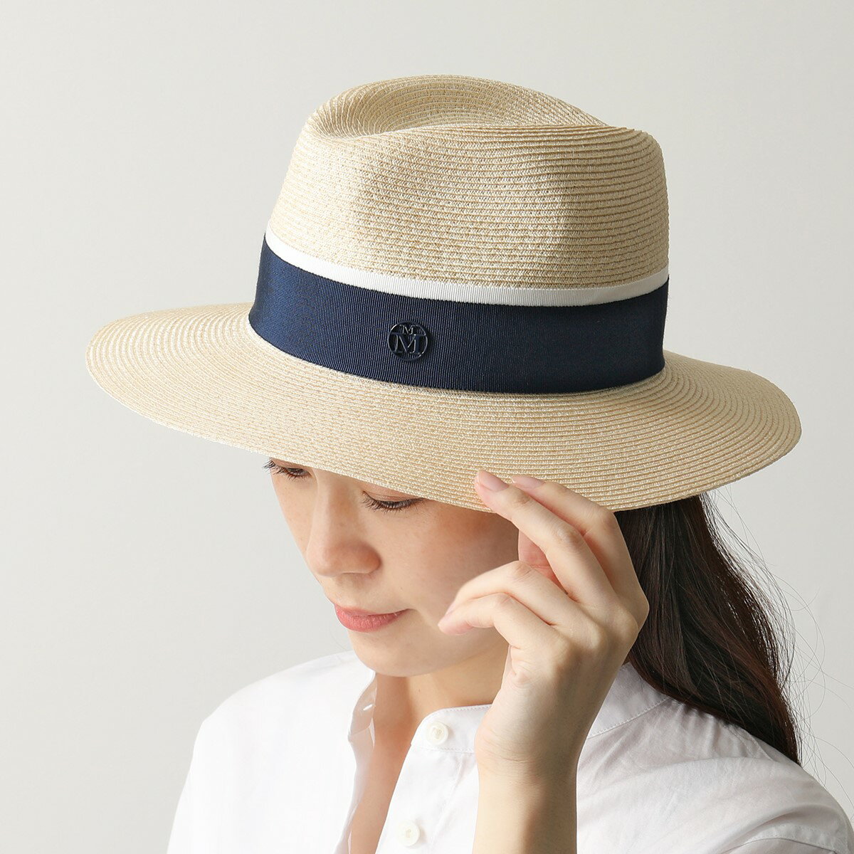 Maison Michel メゾンミッシェル 1002049002 HENRIETTA HAT ストロー ハット 中折れ帽 帽子 NATURAL レディースのサムネイル
