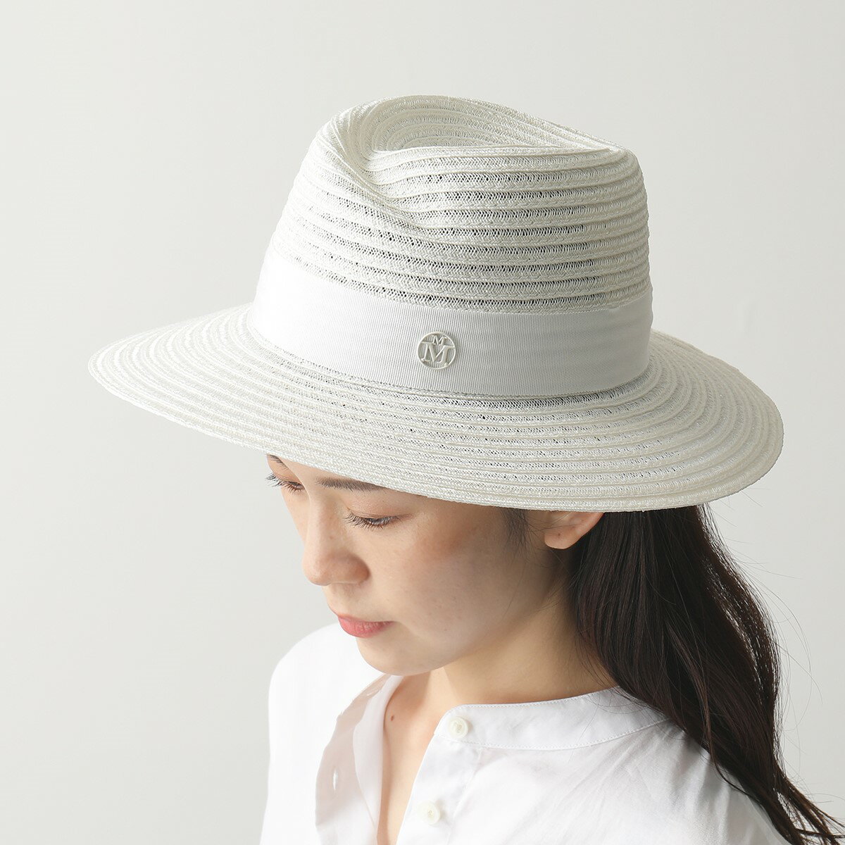 Maison Michel メゾンミッシェル 1001048003 VIRGINIE HAT ストロー ハット 帽子 WHITE レディースのサムネイル