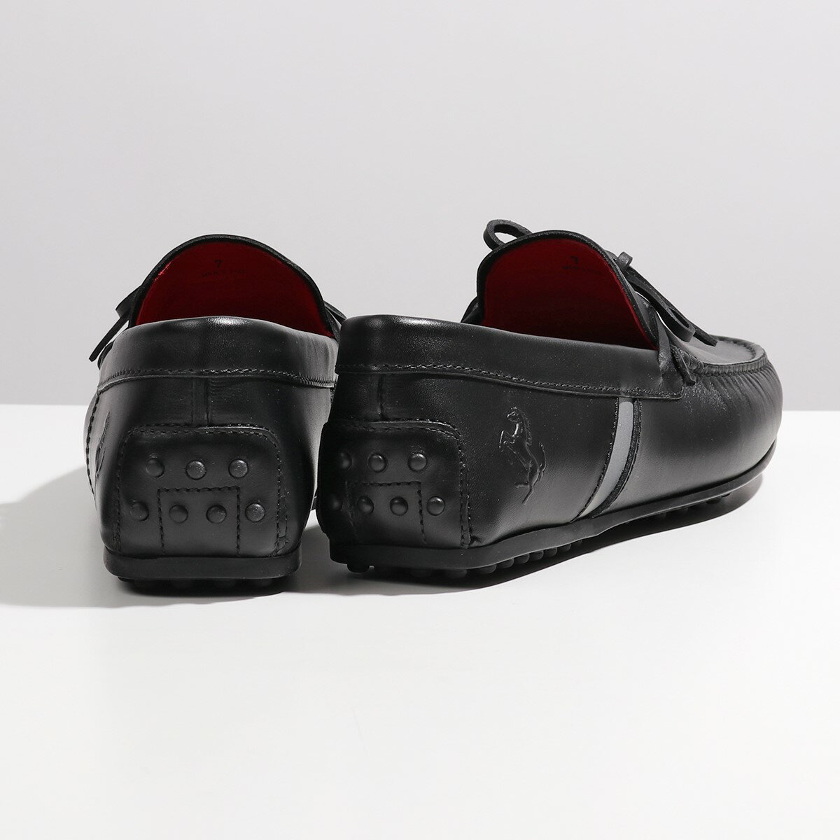 TodsForFerrariトッズフェラーリコラボXRM0LR0X250NFYレザードライビングシューズモカシン130B/NERO靴メンズ