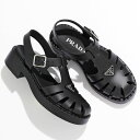 PRADA プラダ サンダル 1X857M 3LKK レディース ラバー ストラップ トライアングルロゴ シューズ 靴 F0002/NERO【po_fifth】