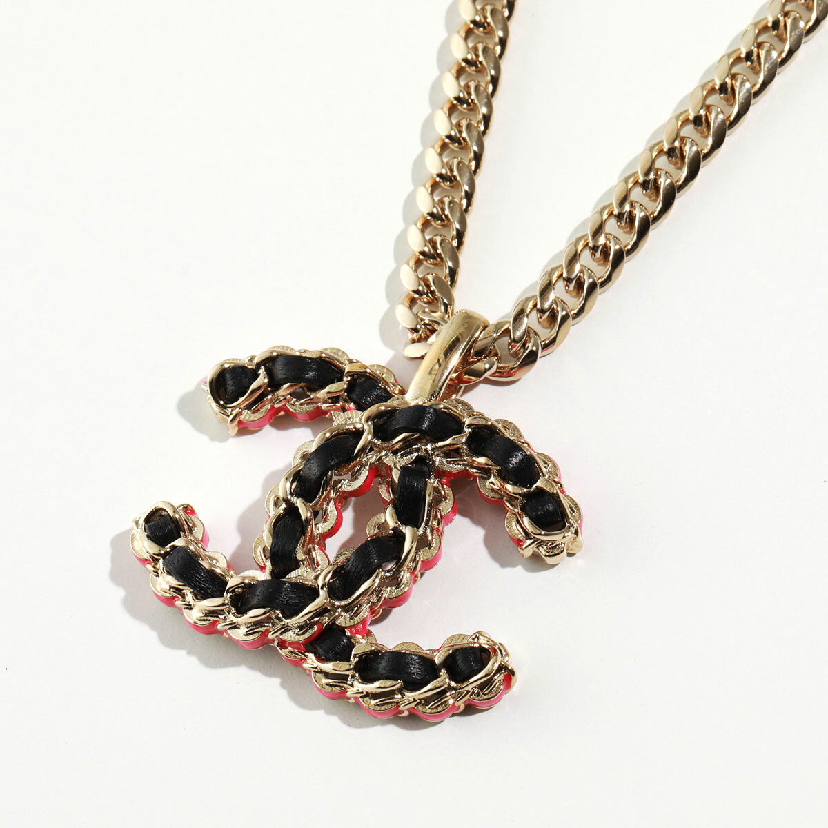 CHANEL シャネル ネックレス ABB477 B14180 レディース チェーン ペンダント レザー×メタル ココマーク CCマーク アクセントカラー NR659のサムネイル