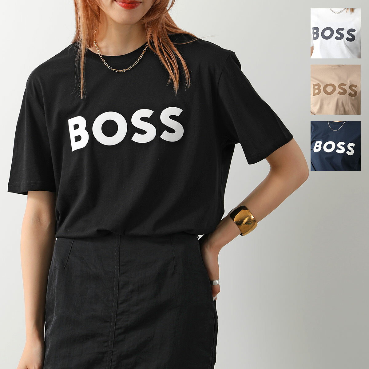 HUGO BOSS ORANGE ヒューゴボス オレンジ 半袖Tシャツ 50481923 レディース ロゴT コットン クルーネック レギュラーフィット カラー4色