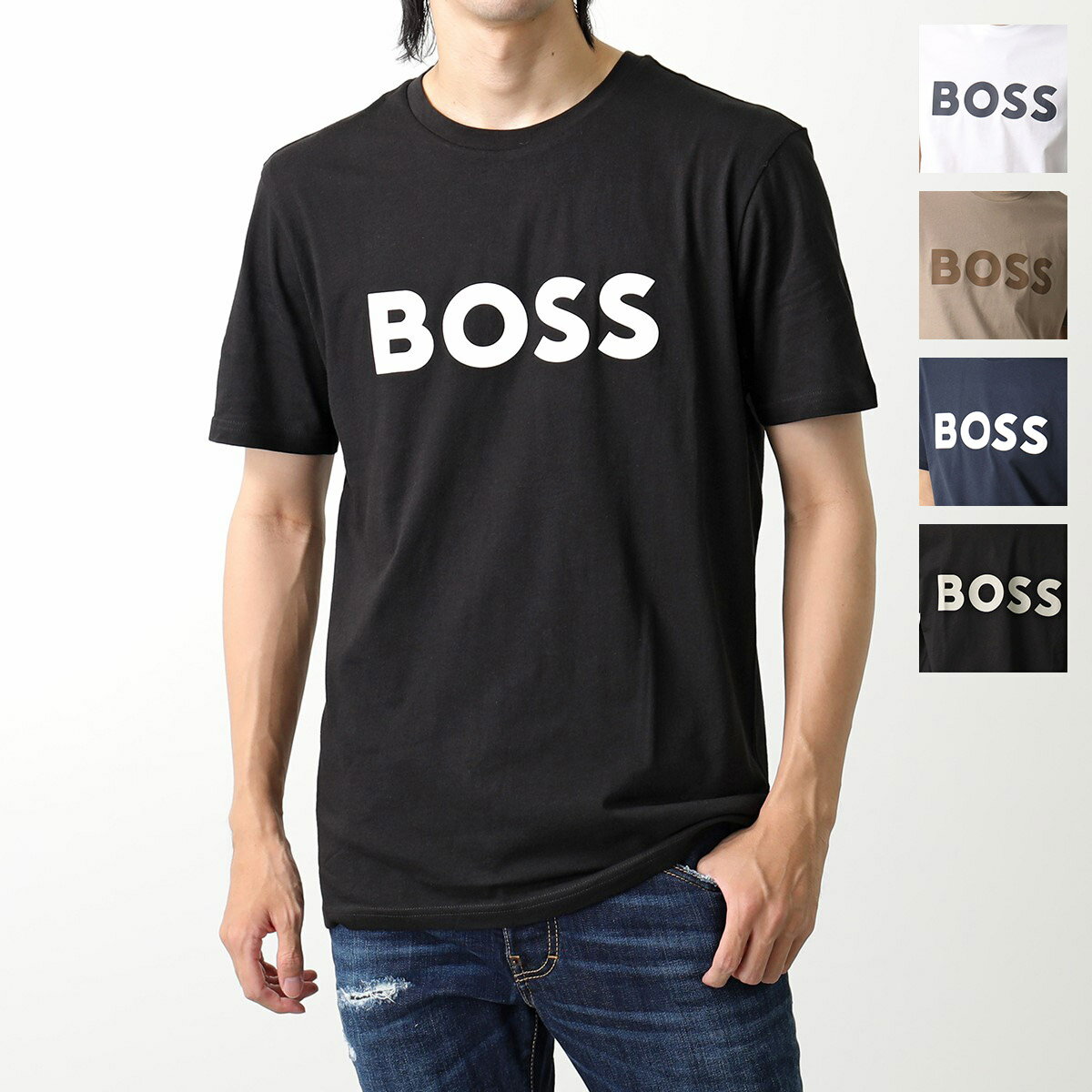 HUGO BOSS ORENGE ヒューゴボス オレンジ 半袖Tシャツ 50481923 メンズ ロゴT コットン クルーネック レギュラーフィット 002のサムネイル