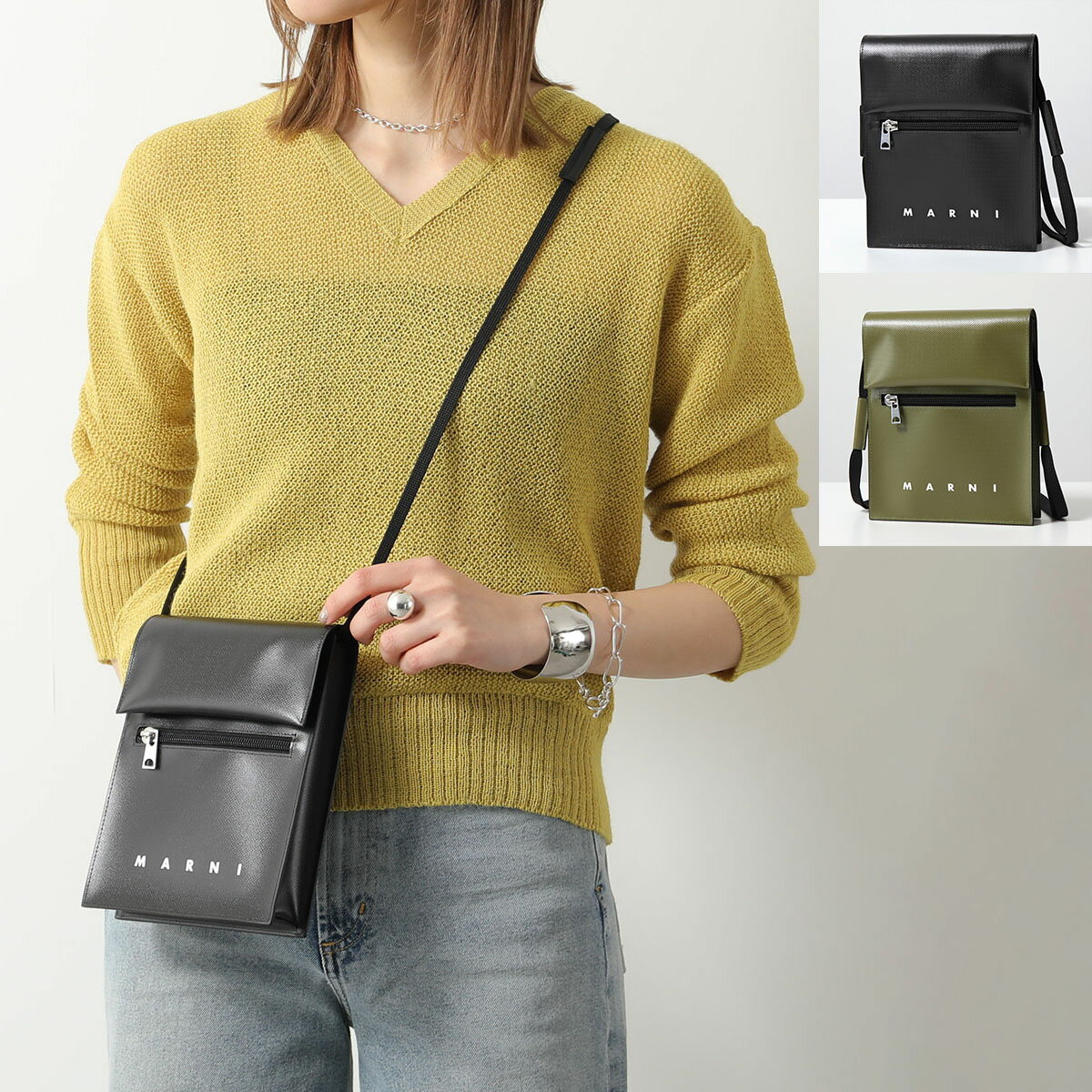 MARNI マルニ ショルダーバッグ SBMQ0036A1 P5769 レディース クロスボディ ロゴ ミニバッグ 鞄 カラー2色のサムネイル