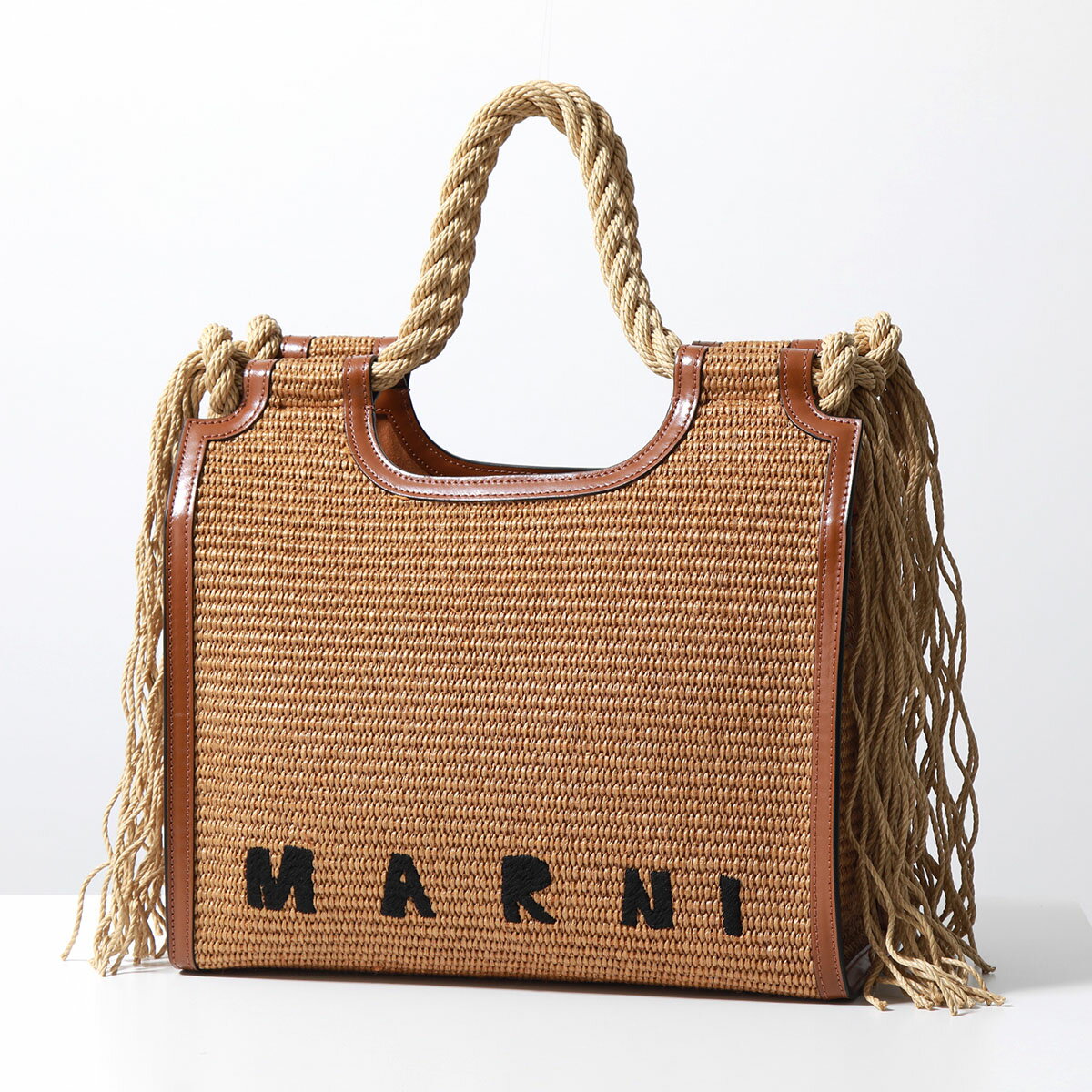 MARNI マルニ かごバッグ MARCEL マルセル BMMP0024U0 P3860 レディース トートバッグ カゴバッグ コットン×ナイロン ロゴ 刺繍 鞄 00M50