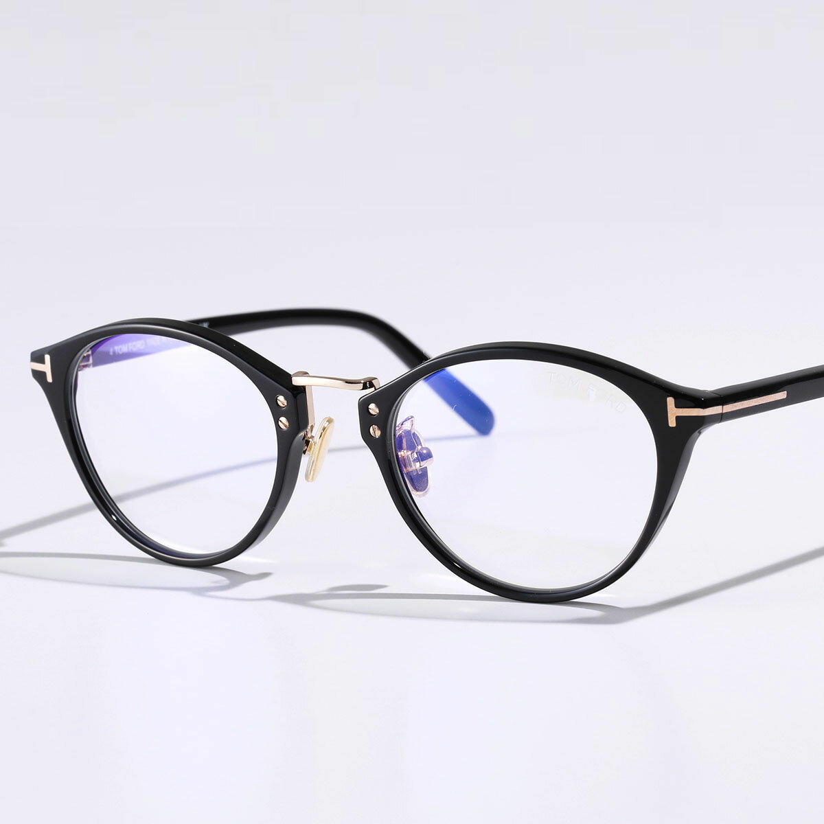 TOM FORD トムフォード メガネ TF5728-D-B FT5728-D-B/V メンズ ボストン型 ロゴ 伊達メガネ アジアンフィット ブルーライトカットレンズ 001のサムネイル