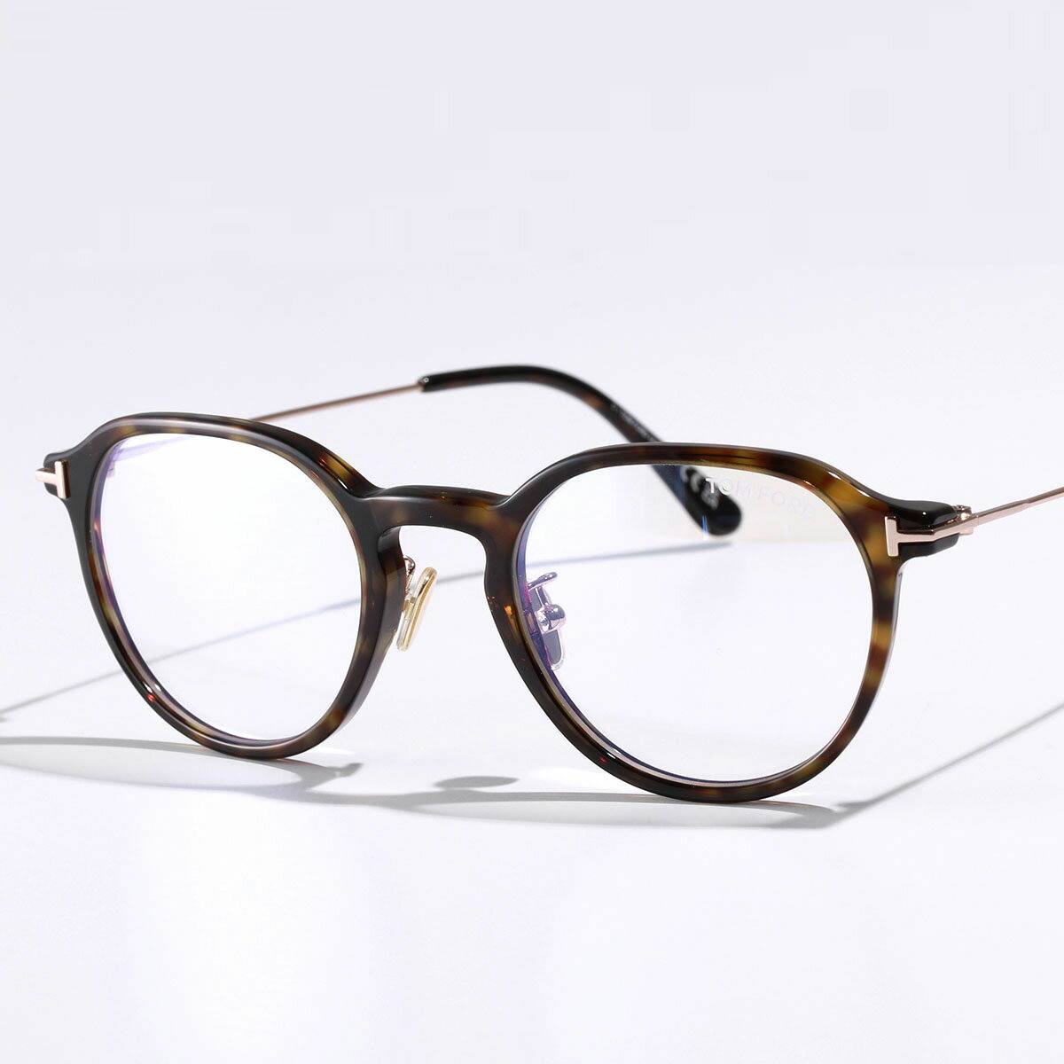 TOM FORD トムフォード メガネ TF5777-D-B メンズ ボストン型 ロゴ 伊達メガネ アジアンフィット ブルーライトカットレンズ 052のサムネイル