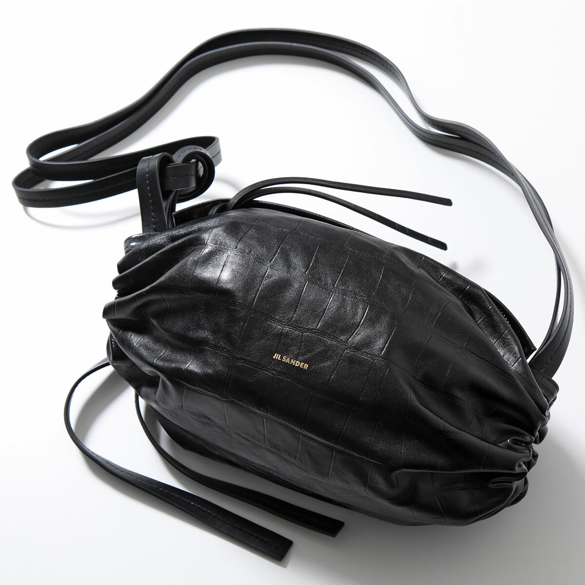 JIL SANDER ジルサンダー ショルダーバッグ CUSHION SM クッション J07WG0065 P6583 レディース レザー クロコダイル型押し クロスボディ 鞄 001/BLACK