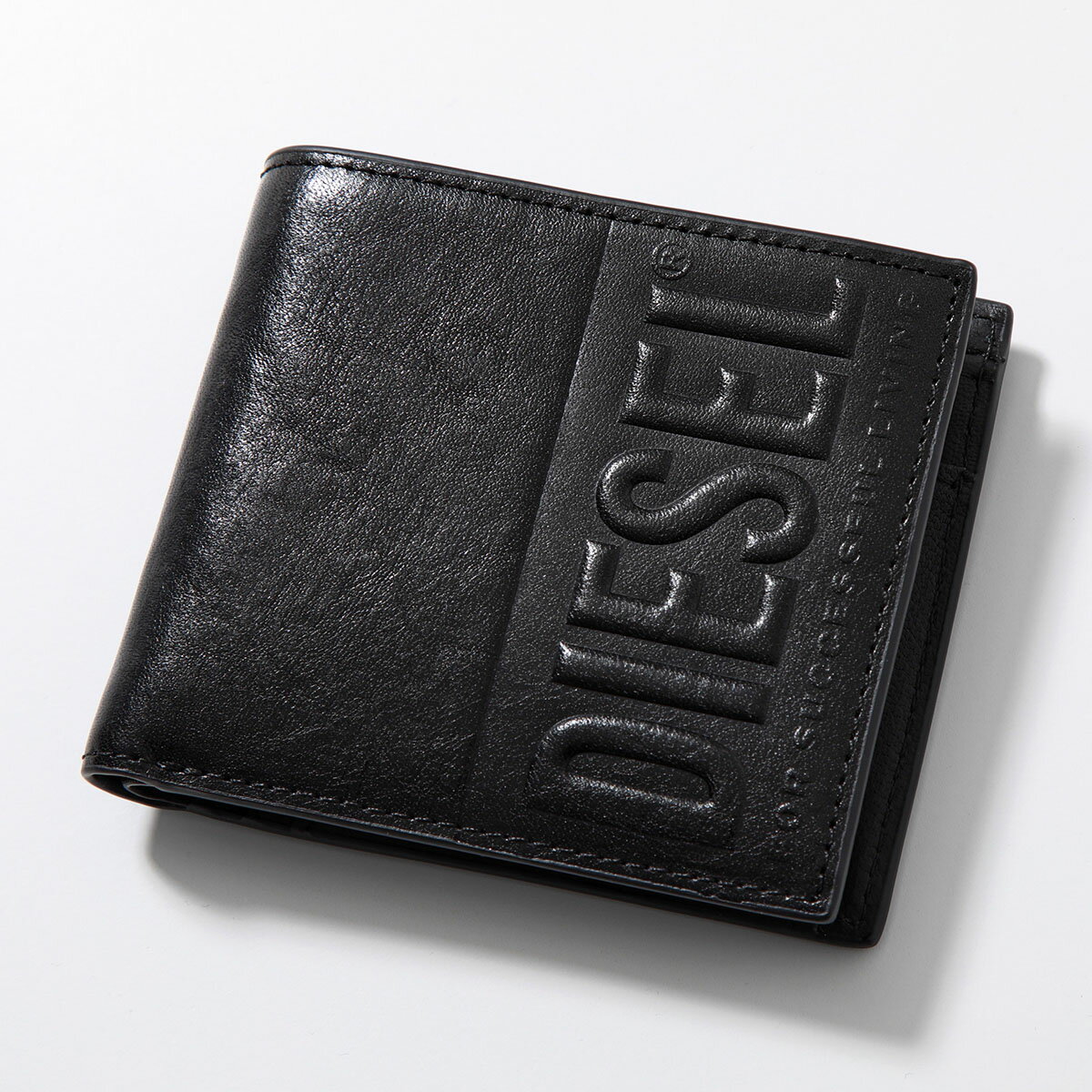 ディーゼル 財布（メンズ） DIESEL ディーゼル 二つ折り財布 DSL 3D BI-FOLD COIN S X09830 P0503 メンズ レザー ミニ財布 小銭入れあり ロゴ T8013