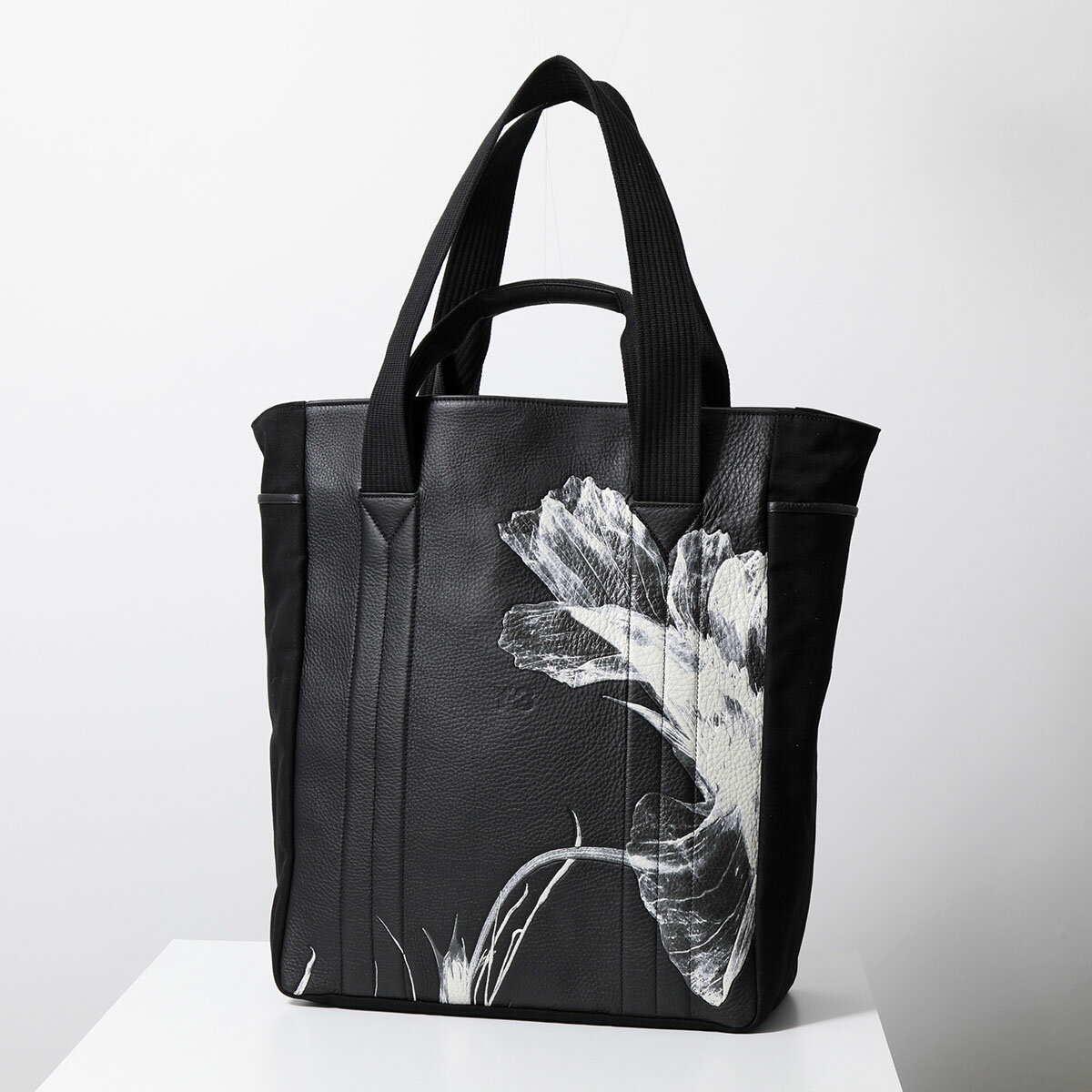 Y-3 ワイスリー トートバッグ FLR S BAG フローラル S バッグ IN2406 メンズ コットン×レザー ロゴ ショッピングバッグ 鞄 BLACK