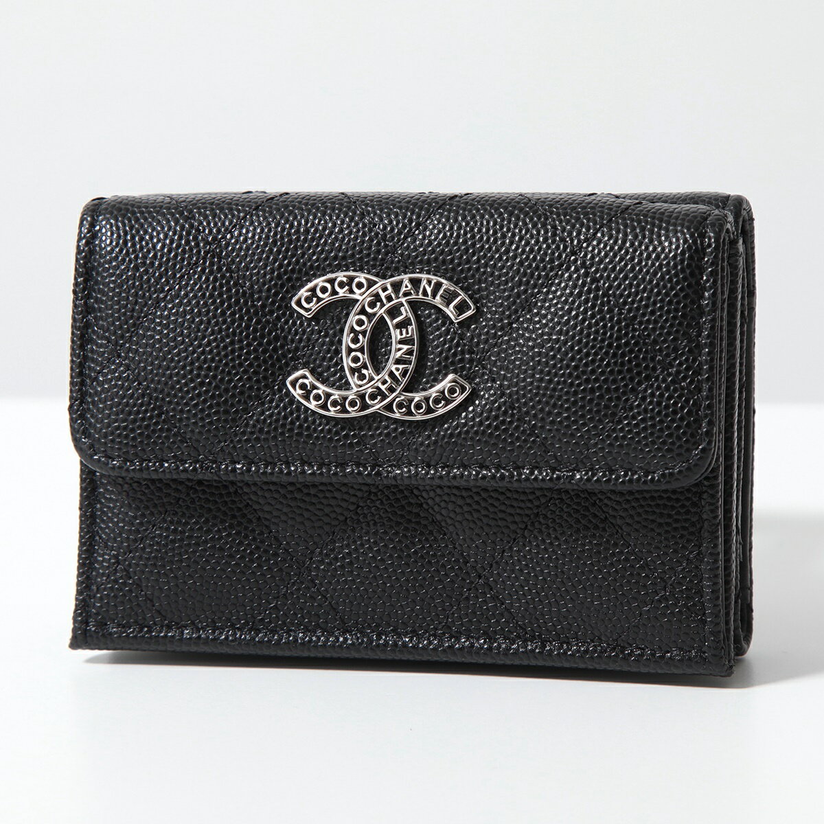 CHANEL シャネル 三つ折り財布 AP3827 B15620 MATELASSE マトラッセ レディース グレインド シャイニー カーフスキン レザー ミニ財布 豆財布 ココマーク COCOロゴメタル インナープリント 94305のサムネイル