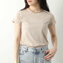 Chloe Kids クロエ キッズ Tシャツ C20112 レディース ガールズ 半袖 カットソー ロゴ刺繍 コットン クルーネック C03/BEIGE-MARL