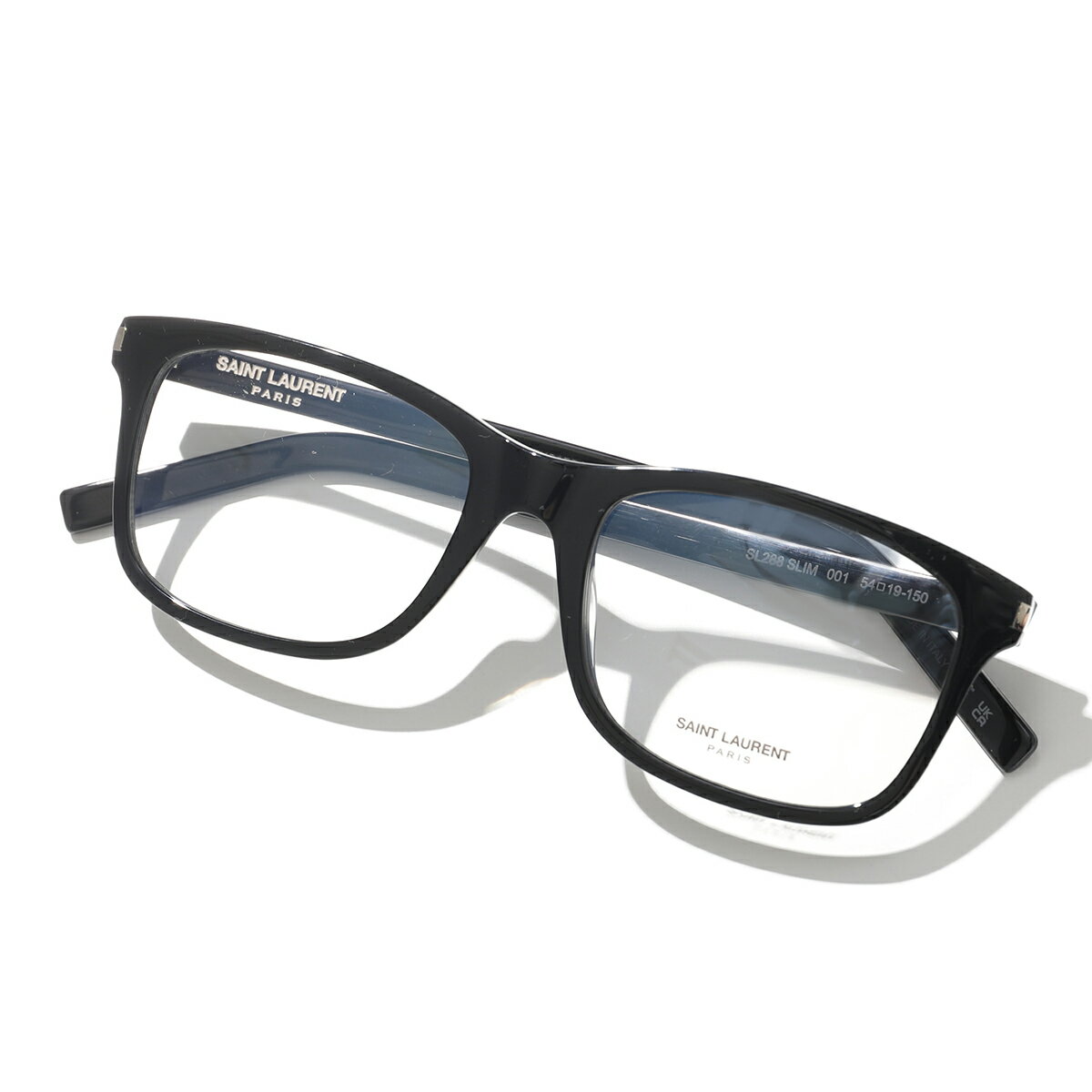 SAINT LAURENT サンローラン メガネ SL 288 SLIM レディース スクエア型 伊達メガネ 眼鏡 めがね 黒縁メガネ ロゴ アイウェア 001