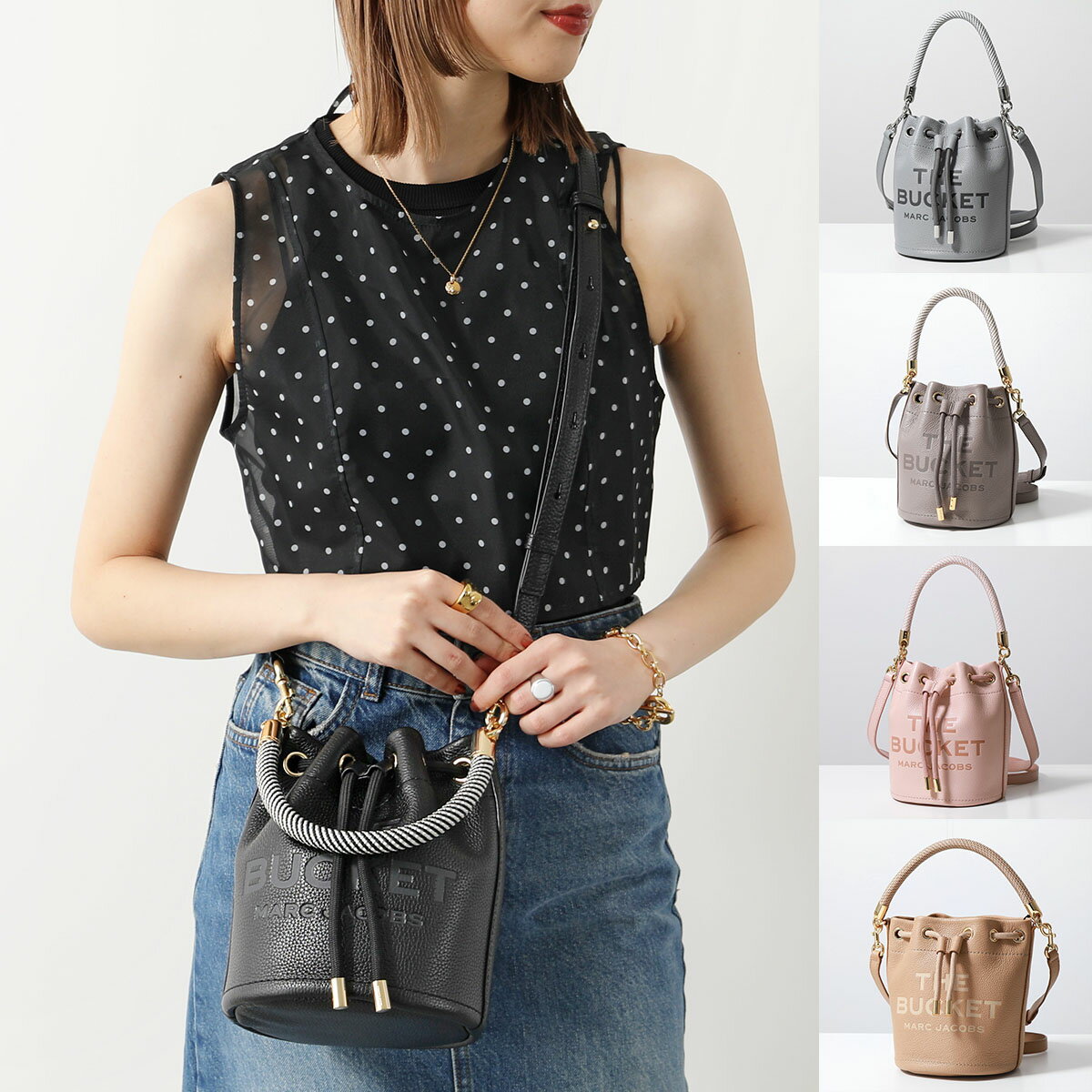 MARC JACOBS マークジェイコブス ショルダーバッグ THE BUCKET H652L01PF22 レディース レザー バケットバッグ ロゴ 鞄 カラー5色