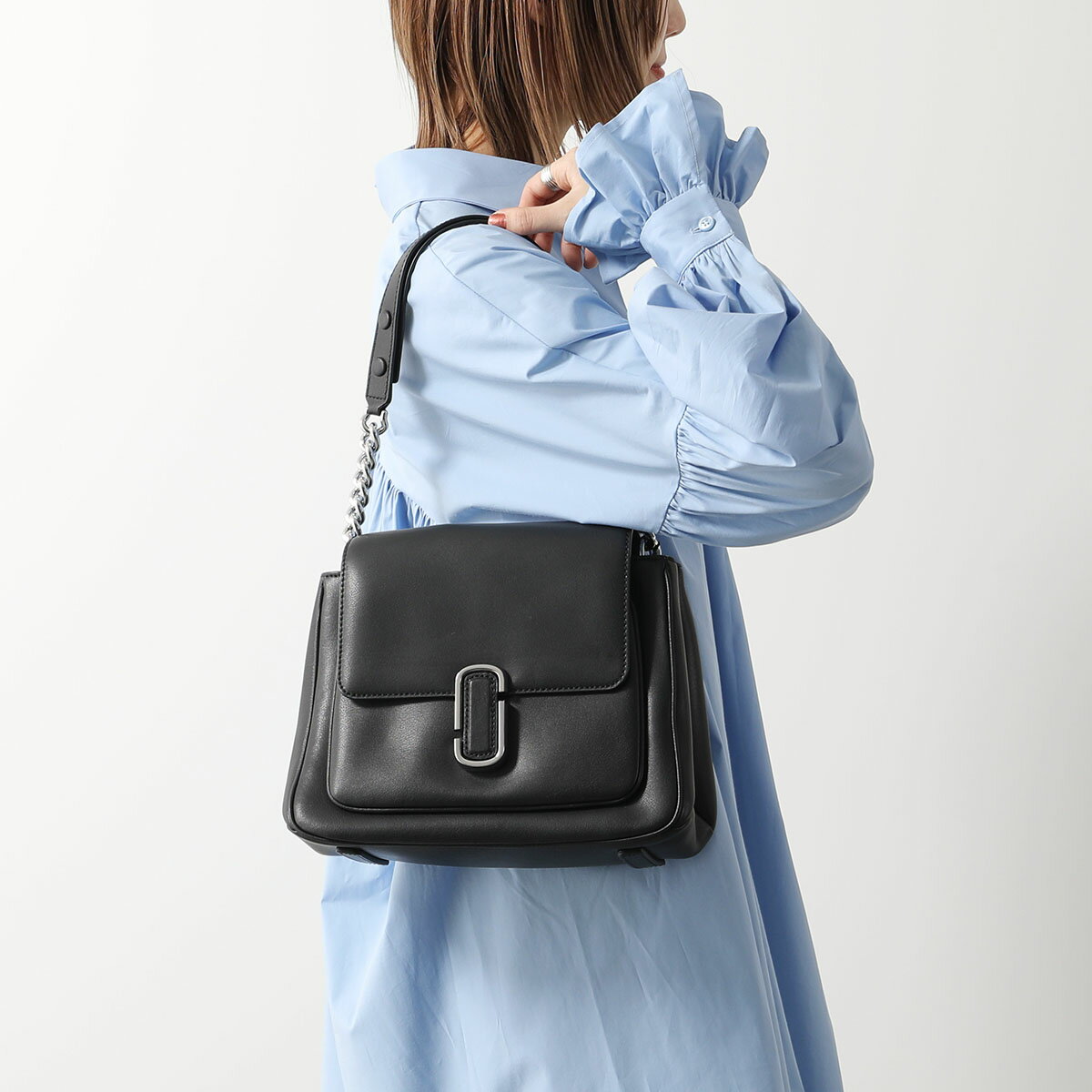 MARC JACOBS マークジェイコブス ショルダーバッグ H709L01RE22 レディース レザー Jマーク クロスボディ ハンドバッグ チェーン 鞄 053/BLACK-SILVER【po_fifth】