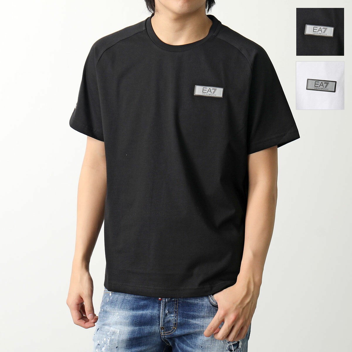 EA7 EMPORIO ARMANI エアセッテ エンポリオアルマーニ Tシャツ 3DPT24 PJUVZ メンズ 半袖 カットソー クルーネック ロゴT カラー2色