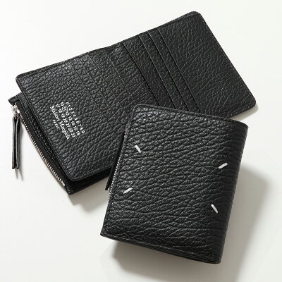 MAISON MARGIELA メゾンマルジェラ 二つ折り財布 SA1UI0023 P4455 メンズ レザー 小銭入れ付き ステッチ ミニ財布 カラー2色 SA1UI0023P4455T8013