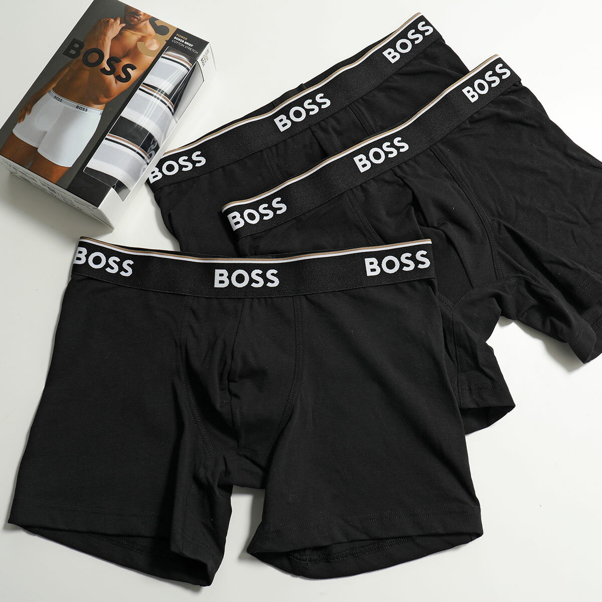 HUGO BOSS HUGO BOSS ヒューゴボス ボクサーパンツ BLACK BOXERBR 3P POWER 50475282 10242934 メンズ 【3枚組】 アンダーウェア カラー2色 【返品交換不可】