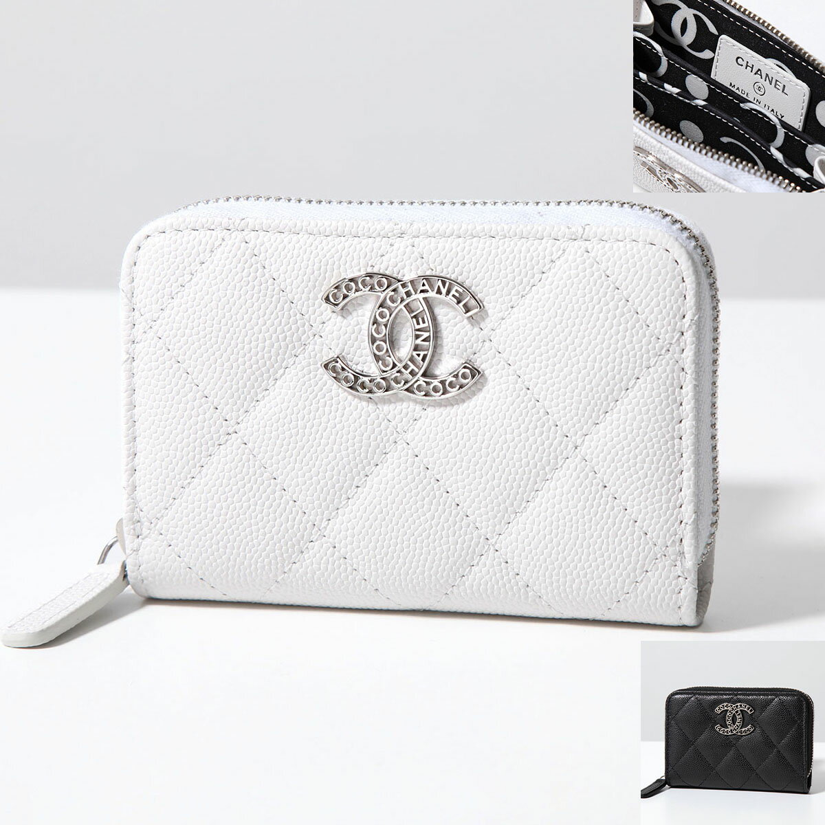 CHANEL シャネル コインケース MATELASSE マトラッセ AP3830 B15620 レディース キャビアスキン レザー カードケース キルティング ミニ財布 ココマーク CCマーク 10601