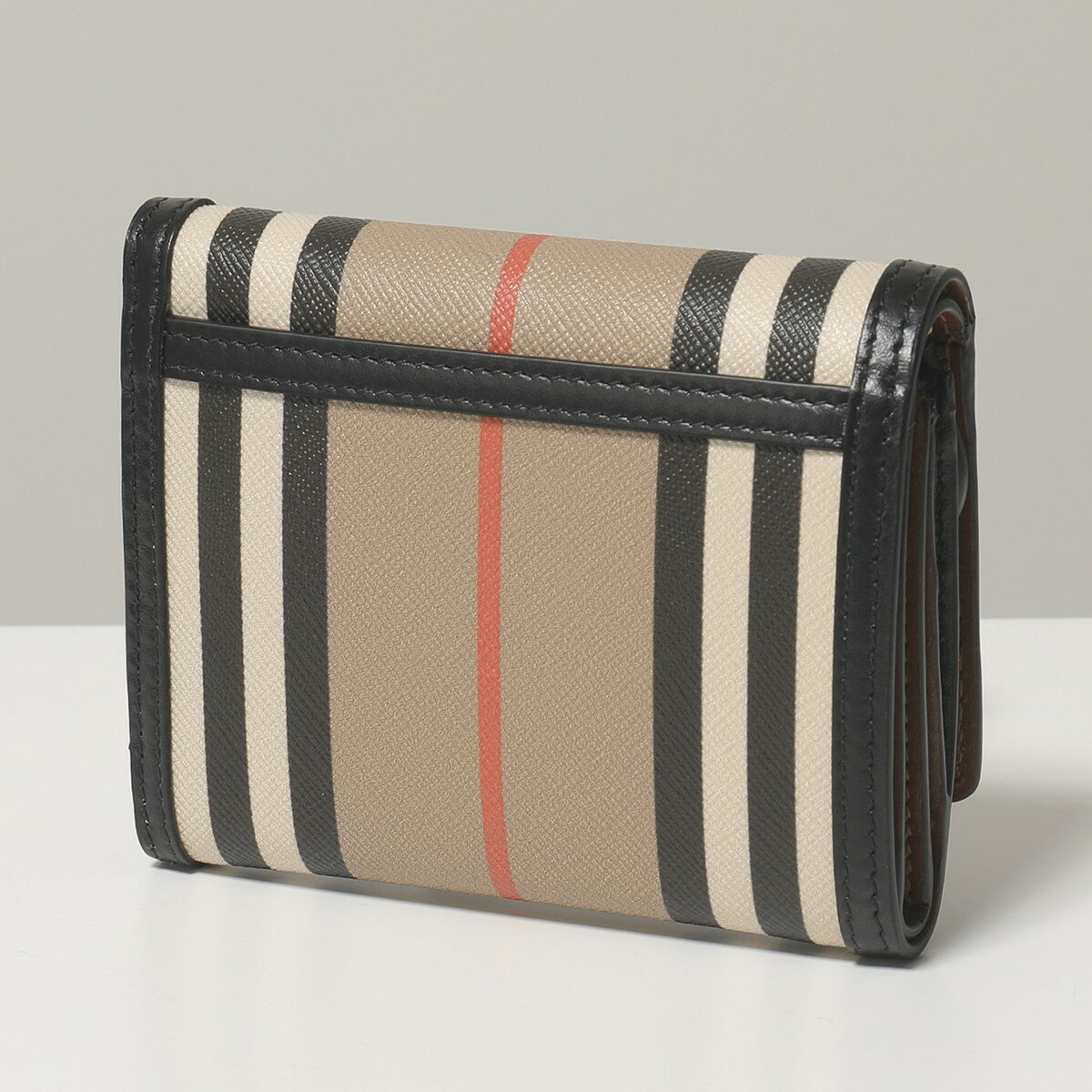 BURBERRY バーバリー 8026003 Small Icon Stripe E-canvas Folding Wallet 三つ折り財布 ミニ財布 ヴィンテージチェック A7026/ARCHIVE-BEIGE レディース