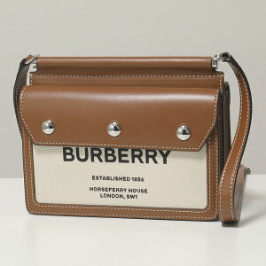 BURBERRY バーバリー 8014611 Mini Horseferry Print Title Bag with Pocket Detail レザー ショルダーバッグ 鞄 A1395/NATURAL-MALTBROWN レディース