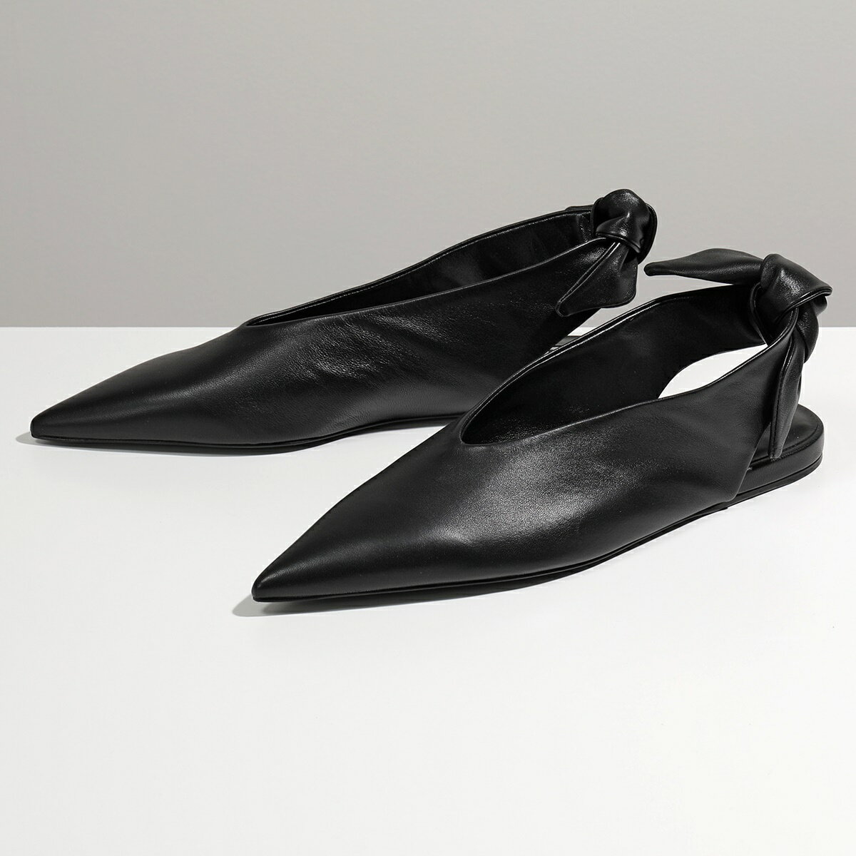 JIL SANDER ジルサンダー JS36014A 13011 バレエシューズ レザー ミュール ポインテッドトゥ リボン 靴 001 レディースのサムネイル