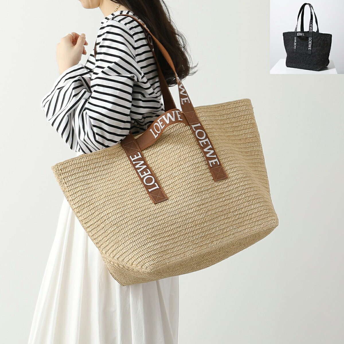 ロエベ バッグ（レディース） LOEWE ロエベ かごバッグ FOLD SHOPPER フォールドショッパー B507X23X04 B507X23X10 レディース トートバッグ ラフィア ロゴ 鞄 カラー2色【point5】