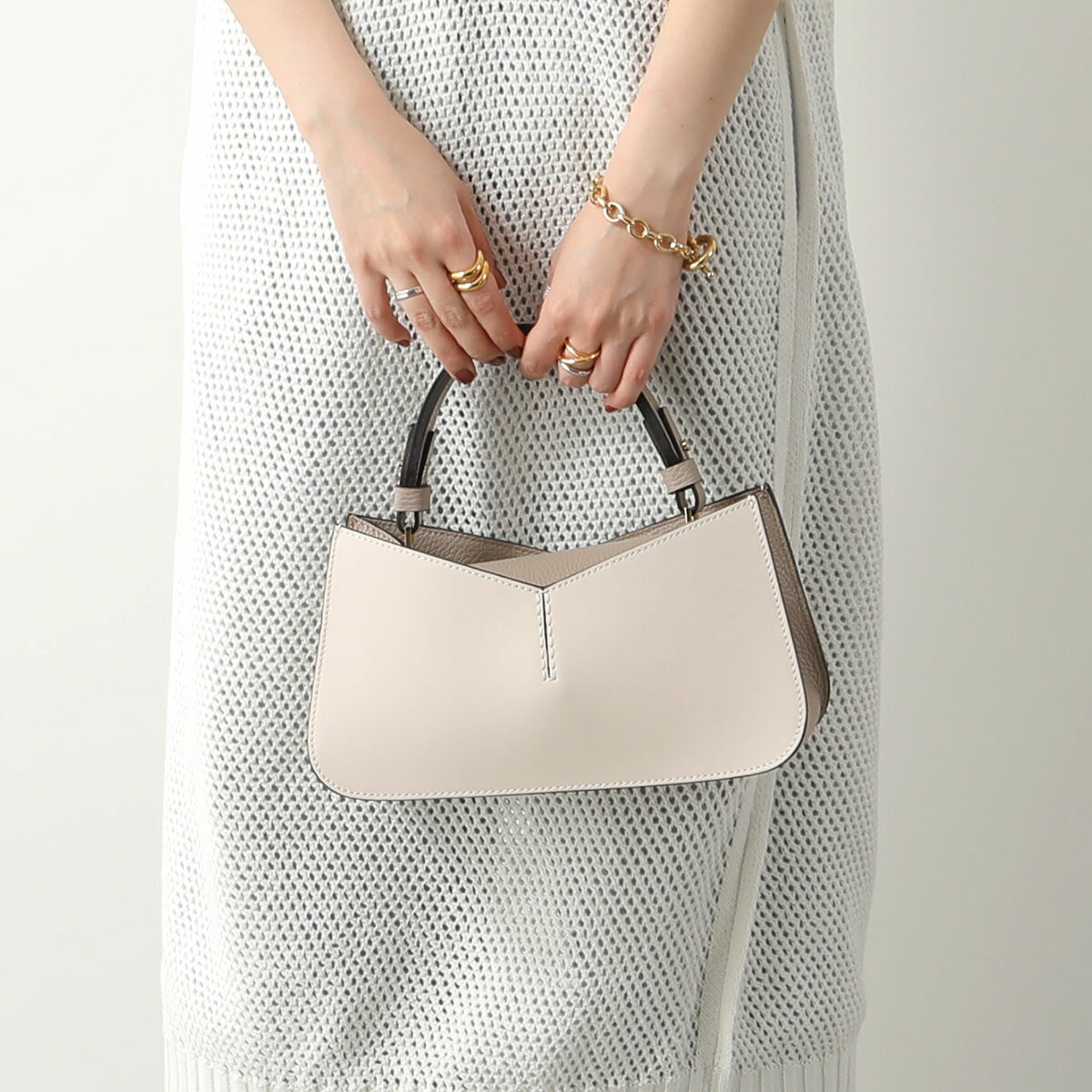 LORISTELLA ロリステッラ ハンドバッグ 2767DL ANITA レディース レザー コンビ ショルダーバッグ ミニバッグ 鞄 TAUPE/MARBLEのサムネイル