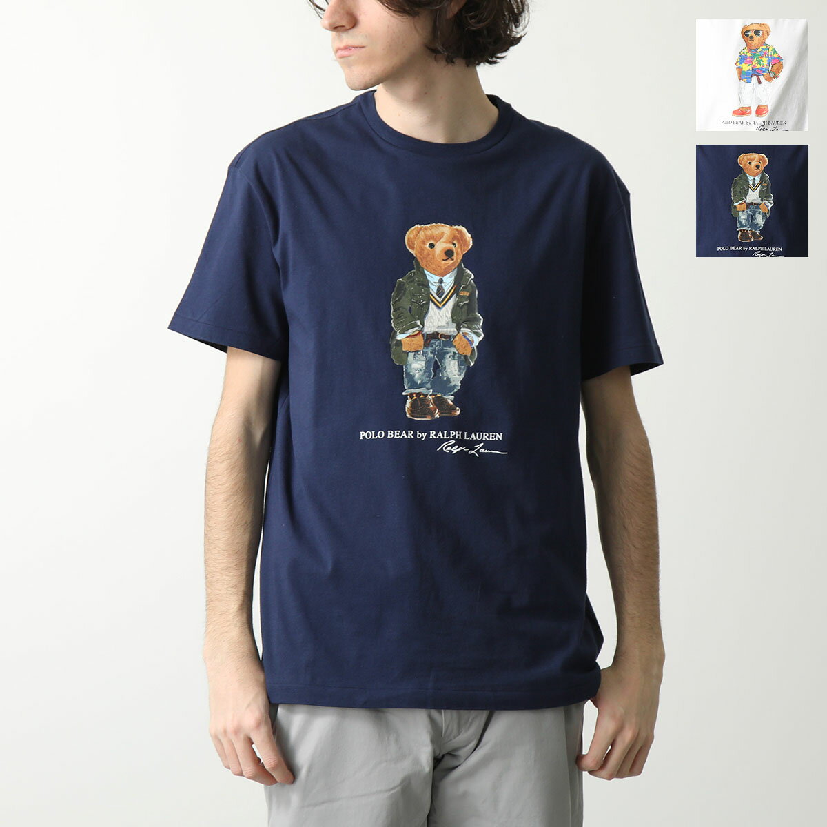 Polo Ralph Lauren ポロ ラルフローレン Tシャツ 710854497 メンズ 半袖 クルーネック コットン カットソー ポロベア ロゴT カラー2色