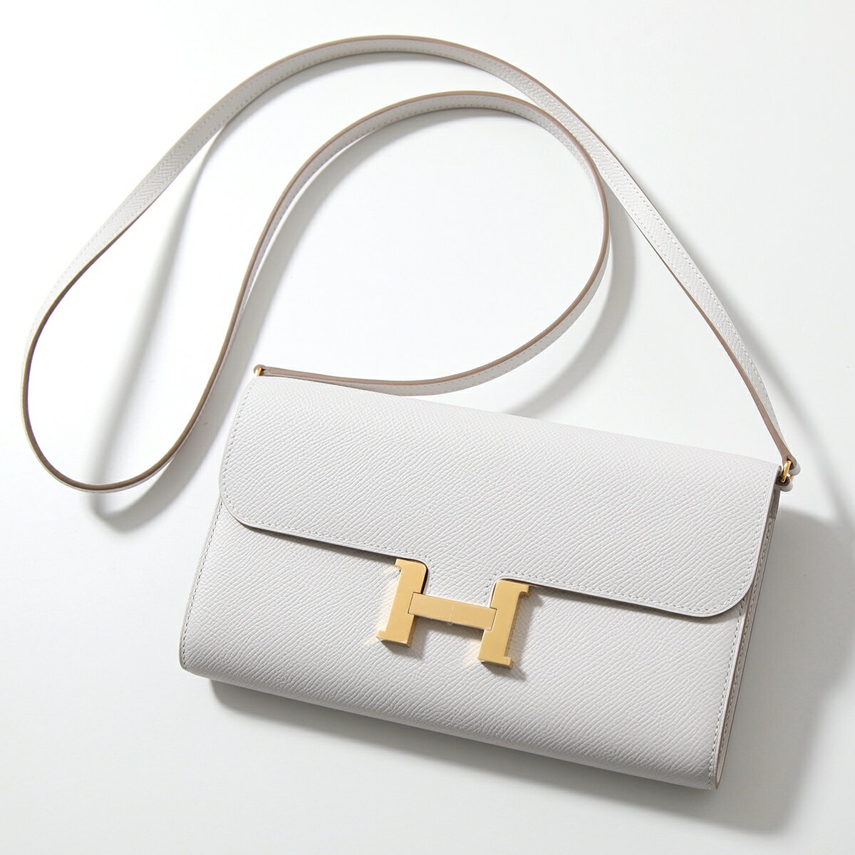 HERMES エルメス ショルダーバッグ コンスタンスロング トゥーゴー CONSTANCE LONG TOGO 080125CC レディース エプソン レザー B刻印 Hロゴ 長財布 鞄 GRIS-PALE/GD金具