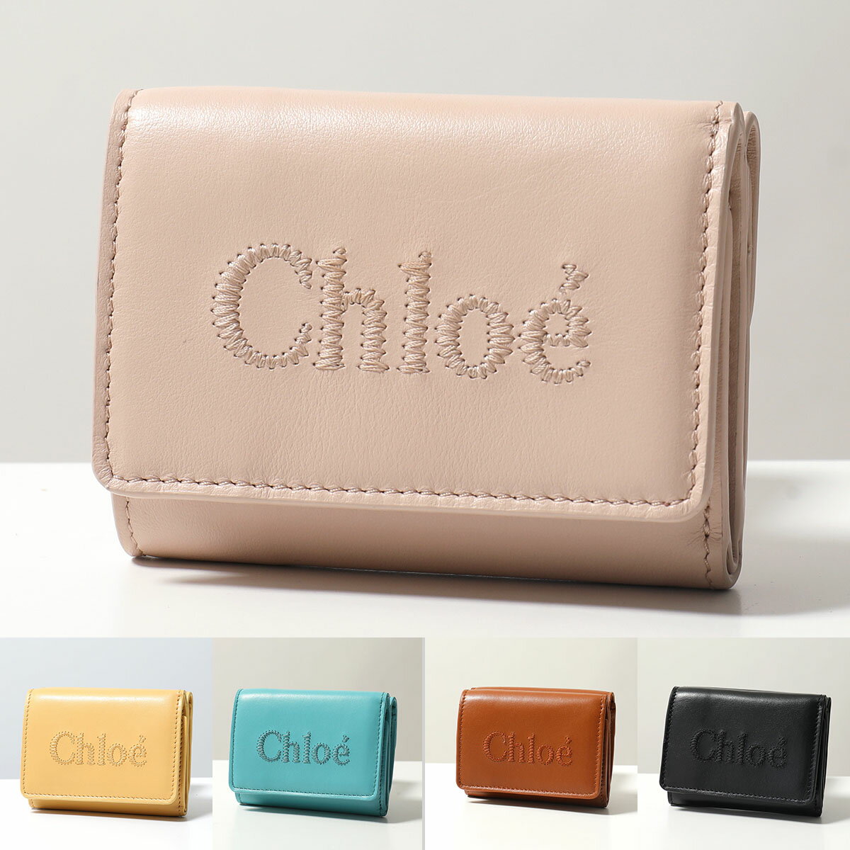 Chloe クロエ 三つ折り財布 SENSE センス CHC23AP875I10 レディース レザー ミニ財布 豆財布 ロゴ刺繍 カラー4色【po_fifth】