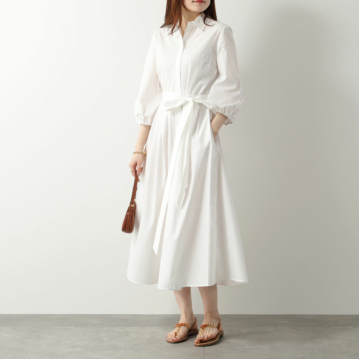 WEEKEND MAX MARA ウィークエンド マックスマーラ ワンピース FAENZA ファエンツァ レディース ピュア コットン ポプリン ドレス ベルト付き 005のサムネイル