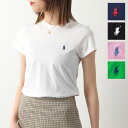 Polo Ralph Lauren ポロ ラルフローレン Tシャツ 211898698 レディース 半袖 クルーネック コットン カットソー ポニー 刺繍 005/WHITE