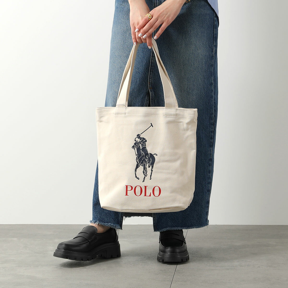 ラルフローレン Polo Ralph Lauren ポロ ラルフローレン トートバッグ 9AR018 レディース ロゴ ポニー ショッピングバッグ 鞄 W2U/NATURAL-CANVAS