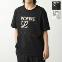 LOEWE ロエベ Tシャツ H526Y22J61 メンズ 半袖 カットソー アナグラム ロゴT 刺繍 クルーネック コットン 1489/BLACK/MU