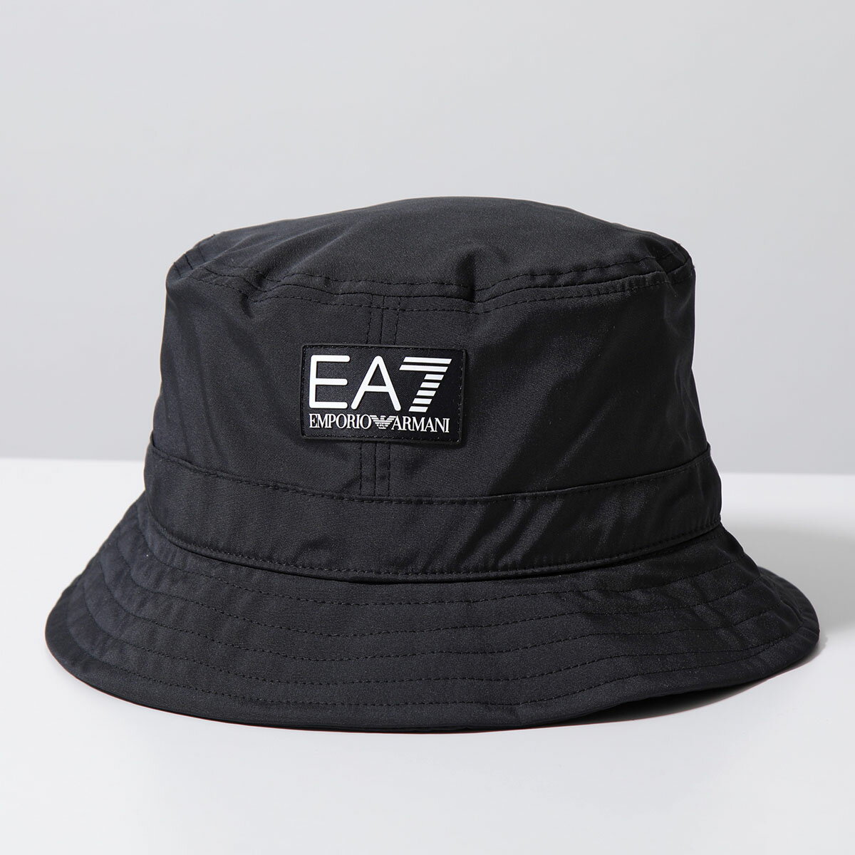 EA7 EMPORIO ARMANI エアセッテ エンポリオアルマーニ バケットハット 240141 4R101 メンズ ラバーロゴ 帽子 00020/BLACK