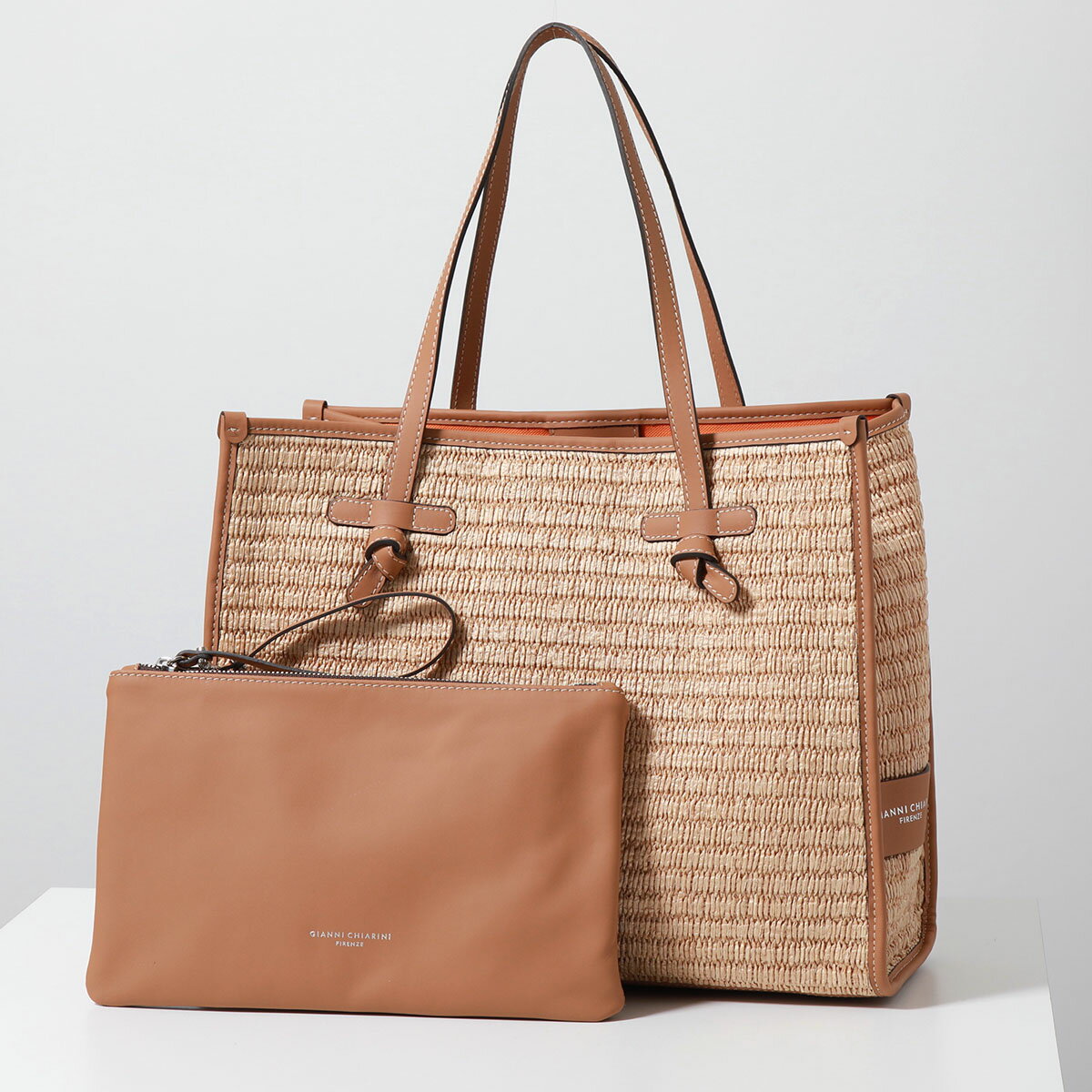 GIANNI CHIARINI ジャンニキアリーニ トートバッグ MARCELLA M マルチェッラ BS 6850 24PE CRUSTY レディース レザー 鞄 NATURALE-FLAME-ORANGEのサムネイル