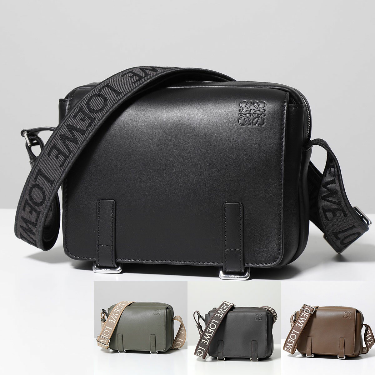 LOEWE ロエベ ショルダーバッグ BOLSO MILITARY ミリタリー XS B553A72X27 メンズ クロスボディ レザー アナグラム ジャガードロゴ 鞄 1100/NEGRO-BLACKのサムネイル