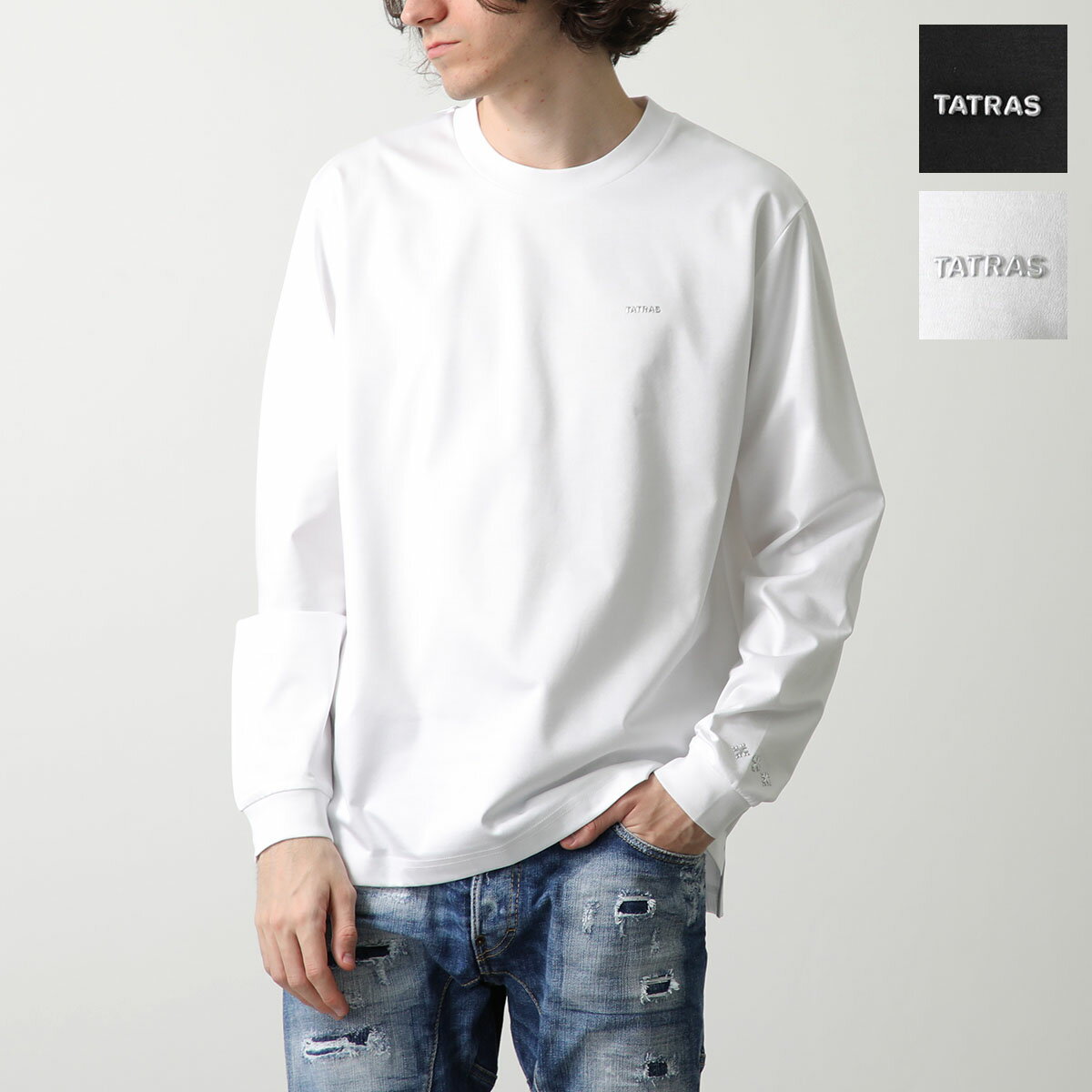 楽天インポートセレクト museeTATRAS タトラス 長袖 Tシャツ SICADO シカード MTAT24S8196-M メンズ コットン ロンT ロゴ ロゴT クルーネック カラー2色