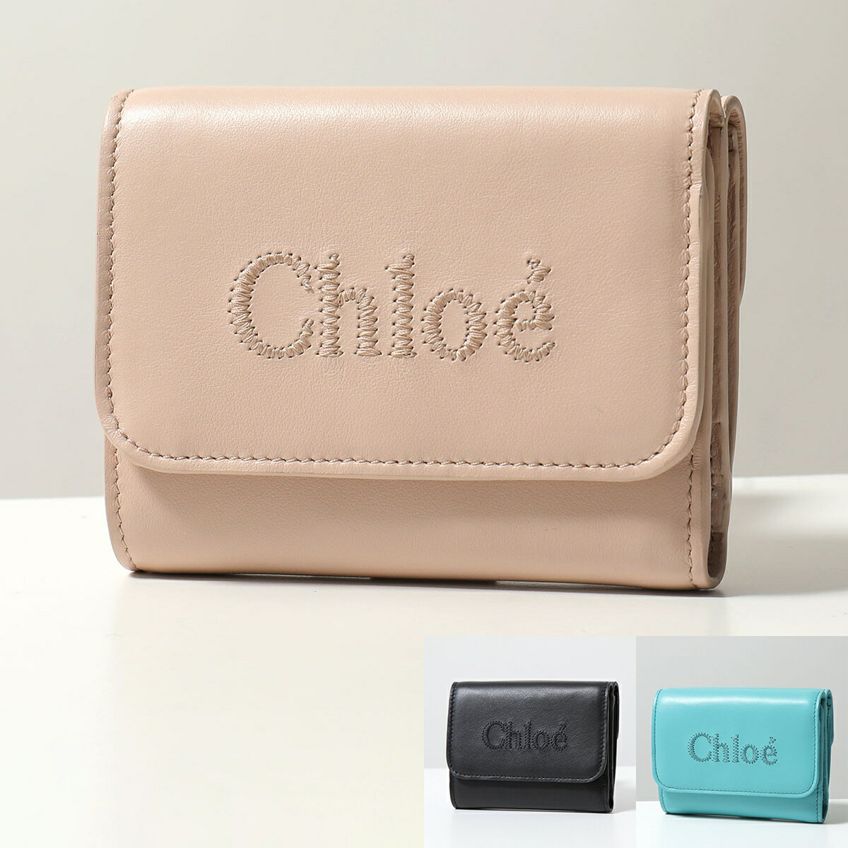 クロエ 財布（レディース） Chloe クロエ 三つ折り財布 SENSE センス SMALL TRIFOLD CHC23AP874I10 レディース レザー ミニ財布 ロゴ刺繍 カラー5色【po_fifth】