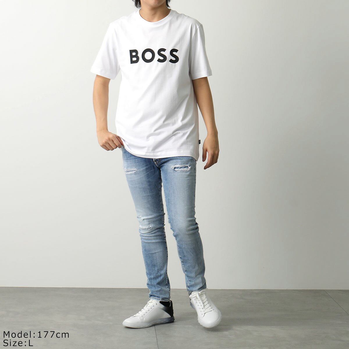 【最大2万円OFFクーポン対象・4/29～5/1限定】HUGO BOSS ヒューゴボス Tシャツ BLACK 50495742 メンズ 半袖 クルーネック コットン ロゴT レギュラーフィット カラー4色