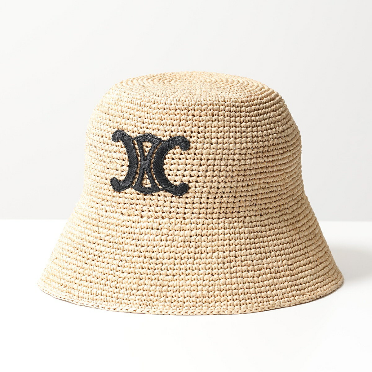 CELINE セリーヌ バケットハット 2AUP7517Q.02NC レディース ラフィア トリオンフ 帽子 ベージュのサムネイル