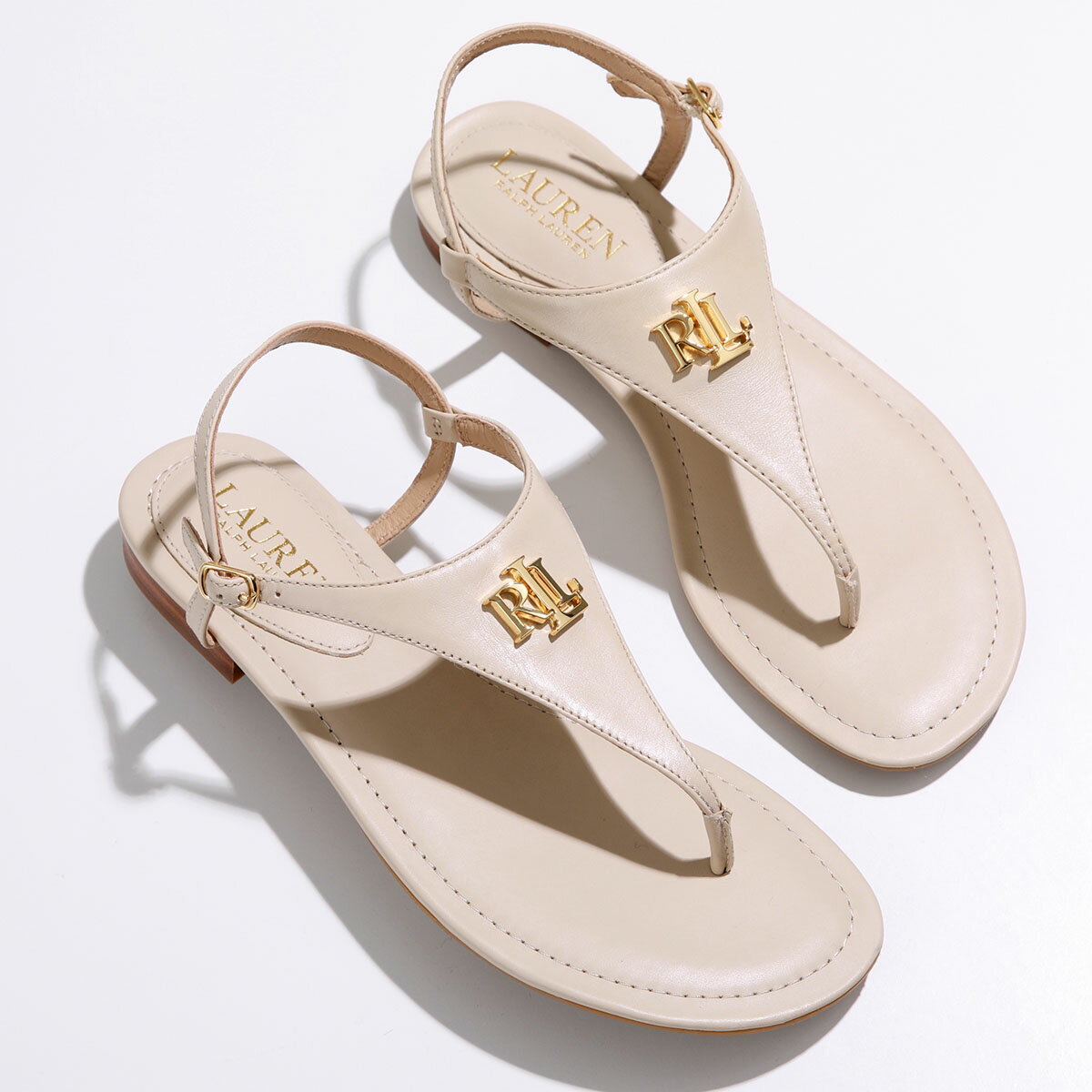 Lauren Ralph Lauren ローレンラルフローレン サンダル ELLINGTON エリントン 802852803 レディース トング ロゴ レザー 靴 EXPLR-SAND