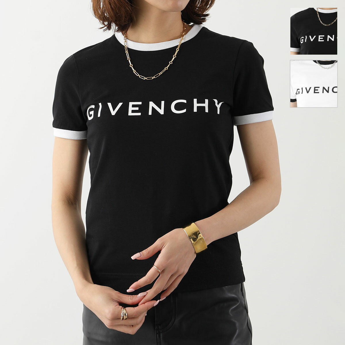 GIVENCHY ジバンシィ 半袖Tシャツ BW70BF3YAC レディース ロゴ ロゴT コットン スリムフィット クルーネック カラー2色【po_fifth】