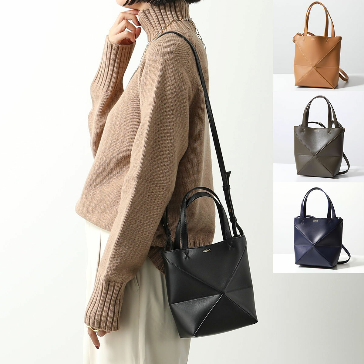 LOEWE ロエベ トートバッグ PUZZLE FOLD TOTE MINI パズル フォルド トート ミニ A657V25X01 レディース レザー ショルダーバッグ 鞄 ..