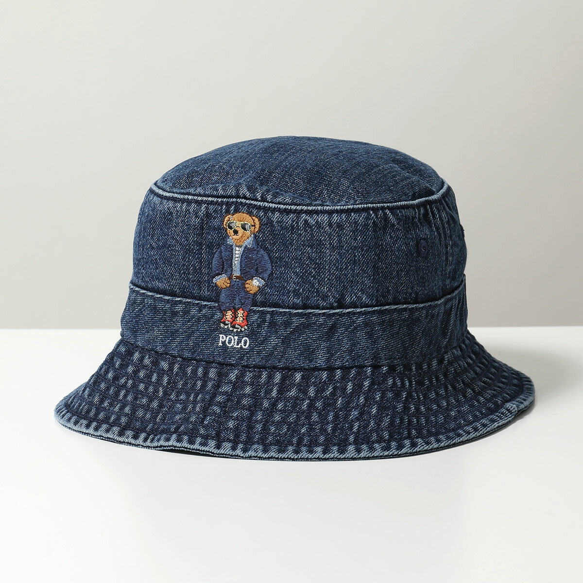 POLO Ralph Lauren ポロ ラルフローレン バケットハット BEAR BUCKET HAT 710935295 レディース ポロベア デニム 刺繍 ロゴ 帽子 001/BLUE