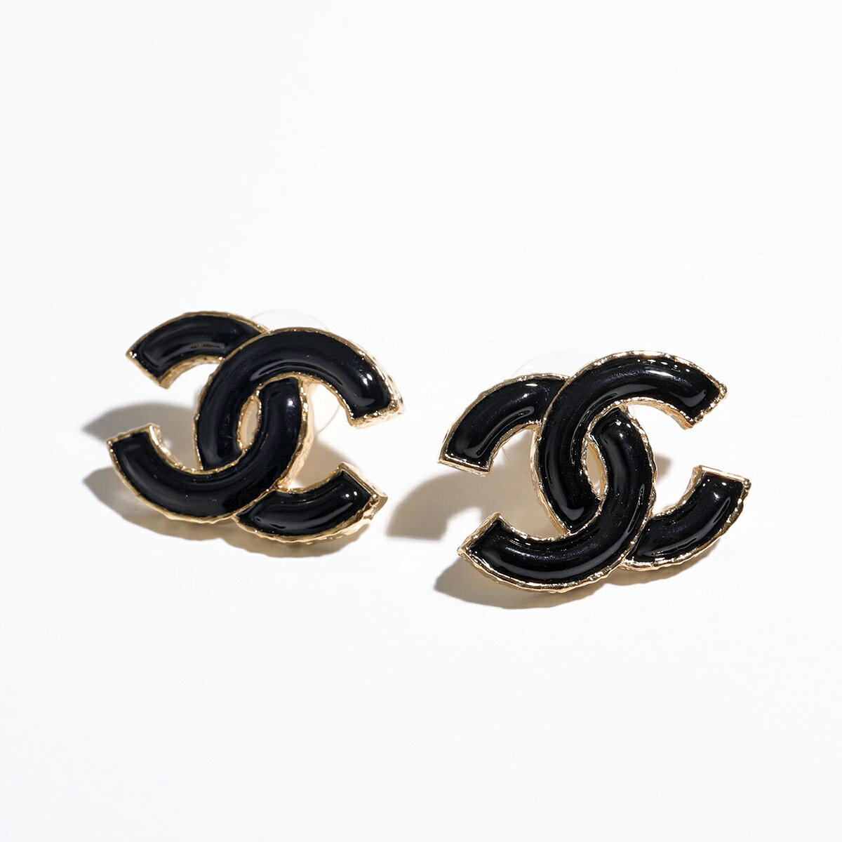 CHANEL シャネル ピアス ABC250 B14730 レディース ココマーク CCマーク メタル スタッド NS732/ブラック×ゴールドのサムネイル