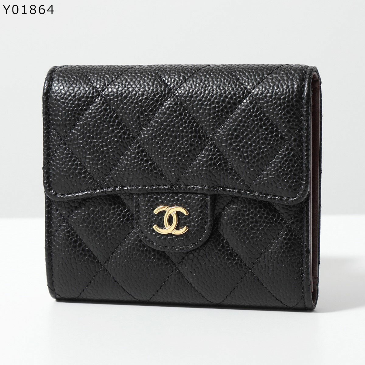 CHANEL シャネル 二つ折り財布 AP0231 Y01864 C3906 レディース MATELASSE マトラッセ カーフスキン キルティングレザー ミニ財布 ココマーク メタルロゴ【保存袋B】【po_sannn】