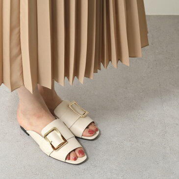 【エントリーでポイント最大7倍!30日21時〜23時59まで】BALLY バリー JANAYA FLAT/08 フラットサンダル バックルベルト レザー コンフォート ミュール 靴 03015/BONE-15 レディース
