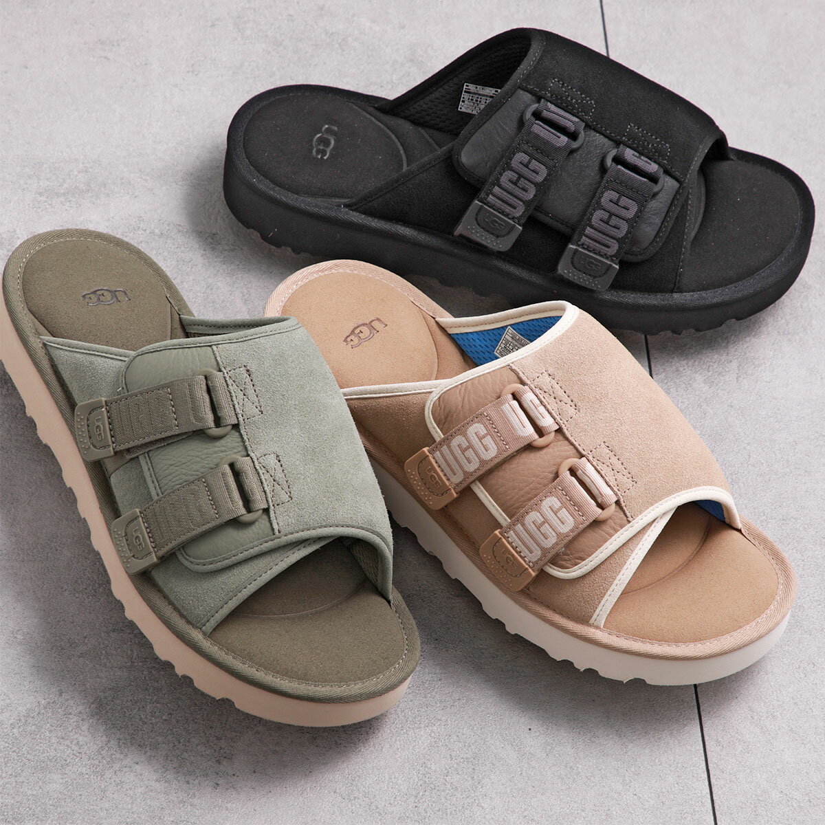 UGG アグ サンダル GOLDENCOAST STRAP SLIDE 1142730 メンズ スライダーシャワーサンダル スエード スリッパ 軽量 靴 カラー3色のサムネイル